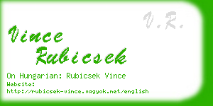 vince rubicsek business card